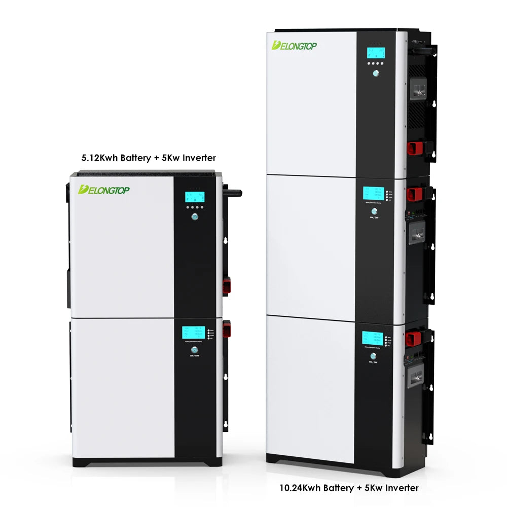 5KW Inverter with Lithium Ion 5KWH LiFePO4 Battery Stackable 10KWH 15KWH Hybrid Solar Home Energy Storage System PRIME RJ SOLAR PH