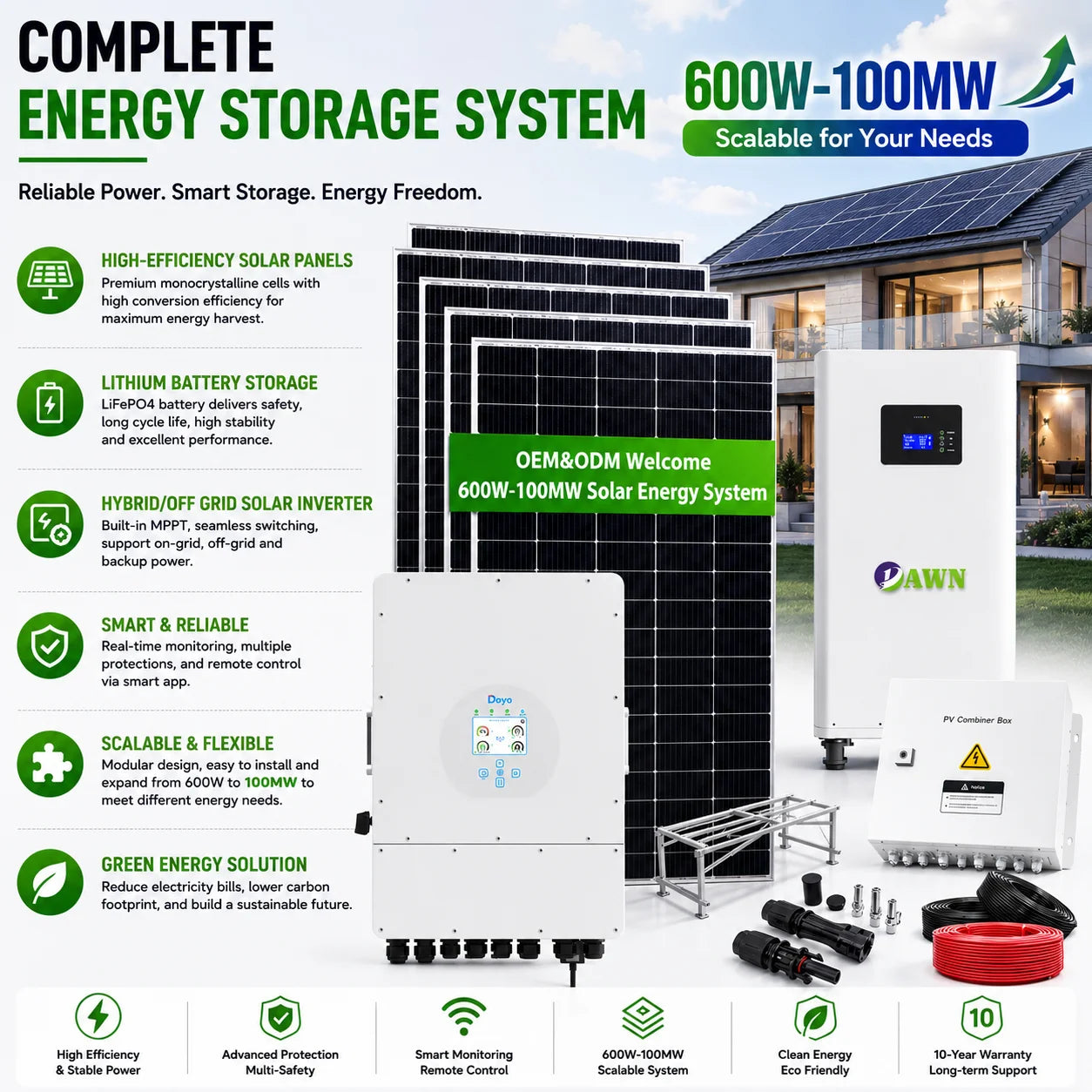 Complete 3000w 4000w 5000w 6kw 6000w Solar System Kit Hybrid 6KVA Solar Panel Kit for Home Use Photovoltaic Power System