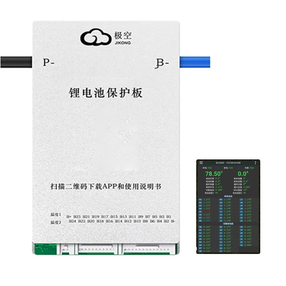 Jikong BD4A8S6P Smart BMS PCBA Active Balancing 60A/120A 20-100V 4-8S LTO LiFePO4 Battery Energy Storage Protection
