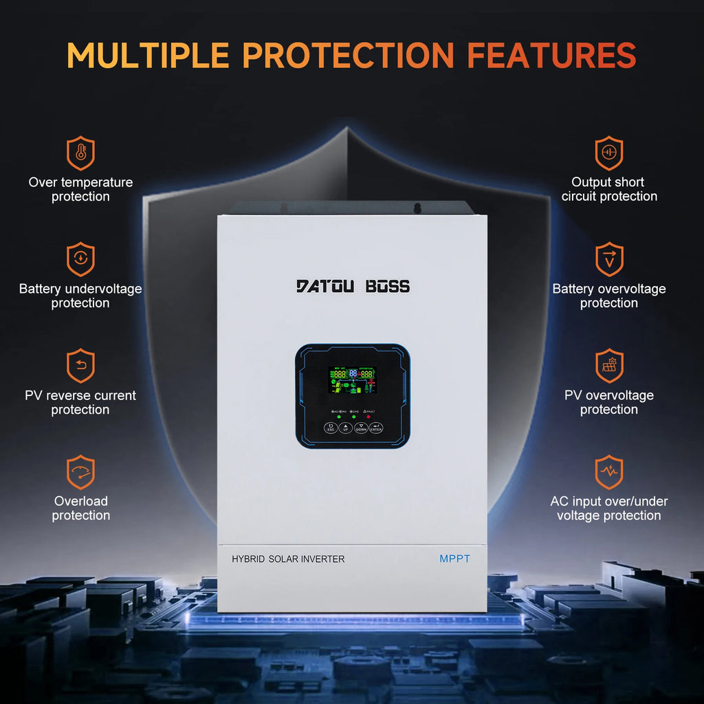 DATOU BOSS DT4855U 5.5kW Hybrid Solar Inverter 48V 5kVA Off-Grid Pure Sine Wave MPPT Home CE RoHS 1-Year Warranty