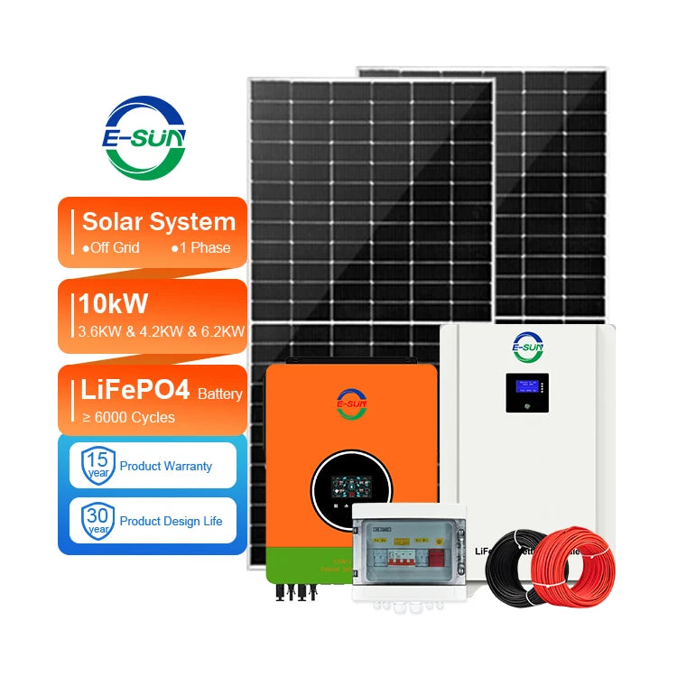 ESUN 3.6KW 6.2KW Hybrid Solar Inverter 40V 220V 10.2KW on off Grid Single Phase Solar Panel Inverter for Home