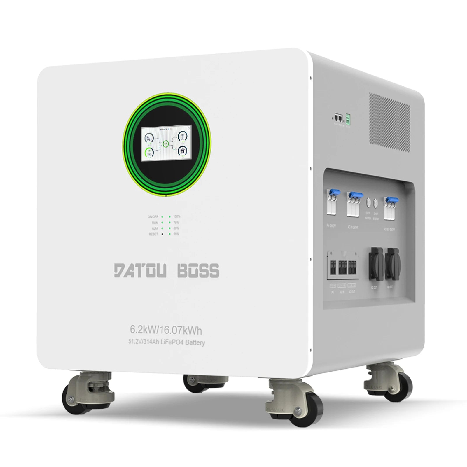 DATOU BOSS All in One Home Energy Storage System 6.2kW/16.07kWh 51.2V/314Ah LiFePO4 Battery Build in 48V 6200W Hybrid Inverter PRIME RJ SOLAR PH