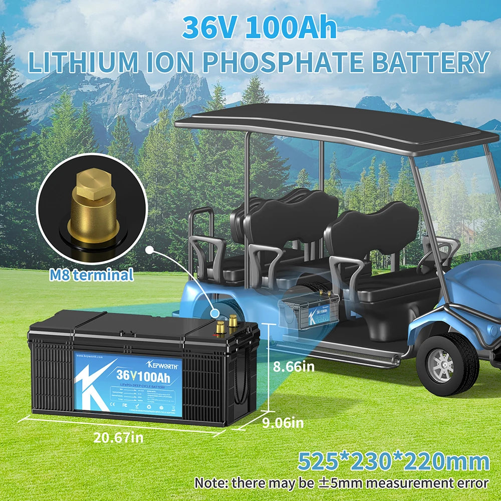 Wholesale Factory Price Lifepo4 36v 100ah Battery Pack Built-in BMS Battery Lithium Iron Battery 38.4V 100Ah PRIME RJ SOLAR PH