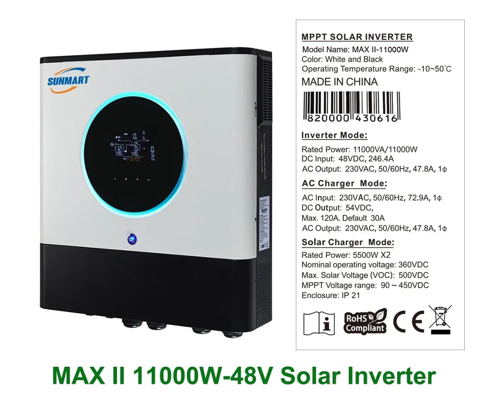 10kw  off Grid Solar System  11000w Solar Inverter with 10kwh Lifepo4 Battery Renewable Energy