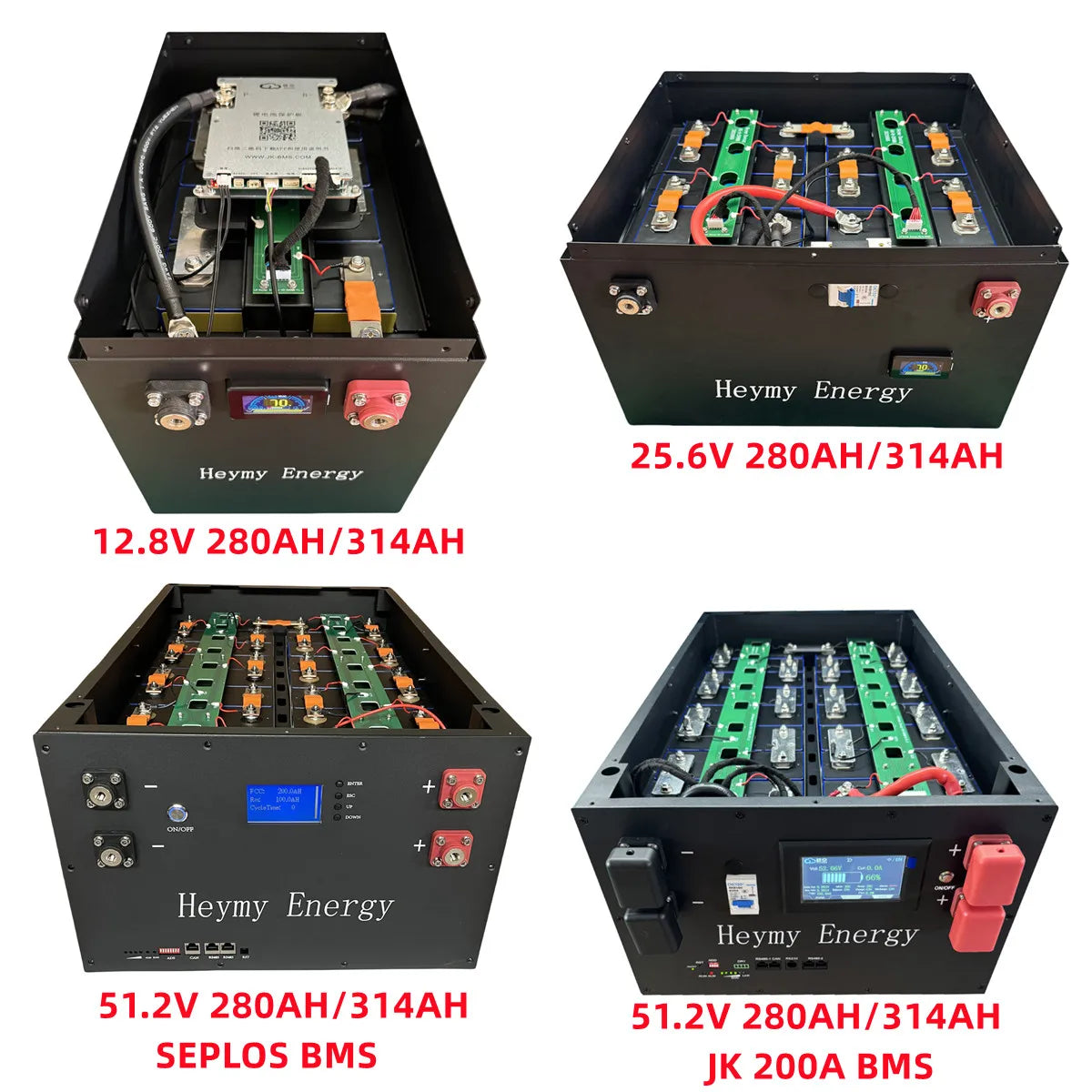 Heymy Energy 51.2v 100ah Lifepo4 Battery case DIY Wall Mount 5kwh Lithium Solar Energy Storage Battery 48v 100ah Box Kit