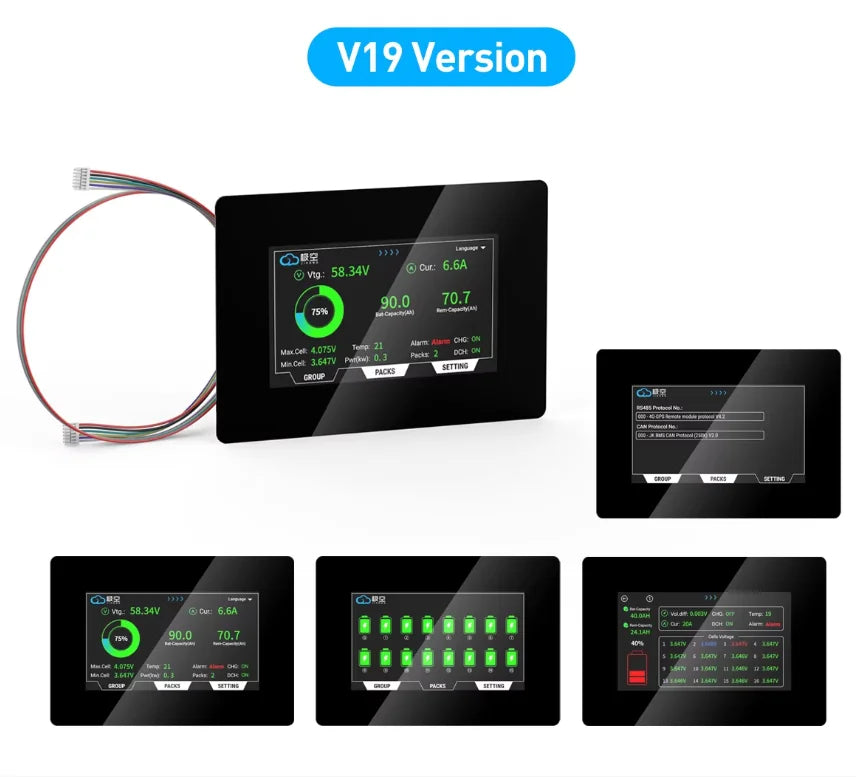 JIKONG LCD-4.3-TTL-P 4.3" LCD Touch Screen BMS PCBA for JK Battery Charging
