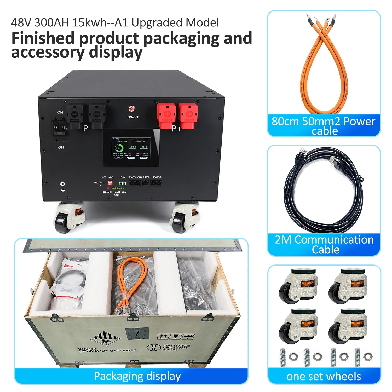PL Stock 16kWh Solar Battery Pack 48V 51.2V Lithium Ion JK V19 BMS Solar Power Battery Pack for Home Energy Storage