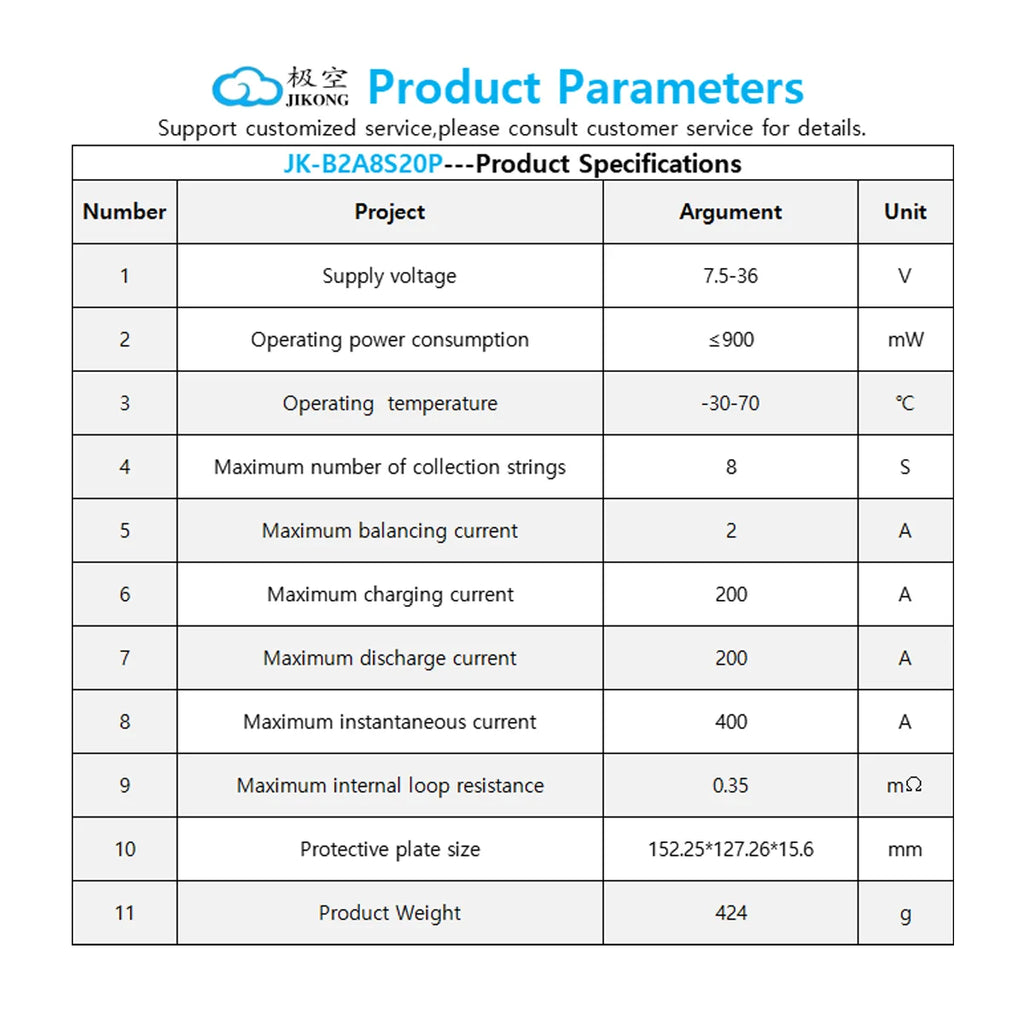 JK BMS 4S-8S BMS 8S 24V Lifepo4 200A Smart Active BMS for Lifepo4/Li-ion/LTO JK BMS 200A