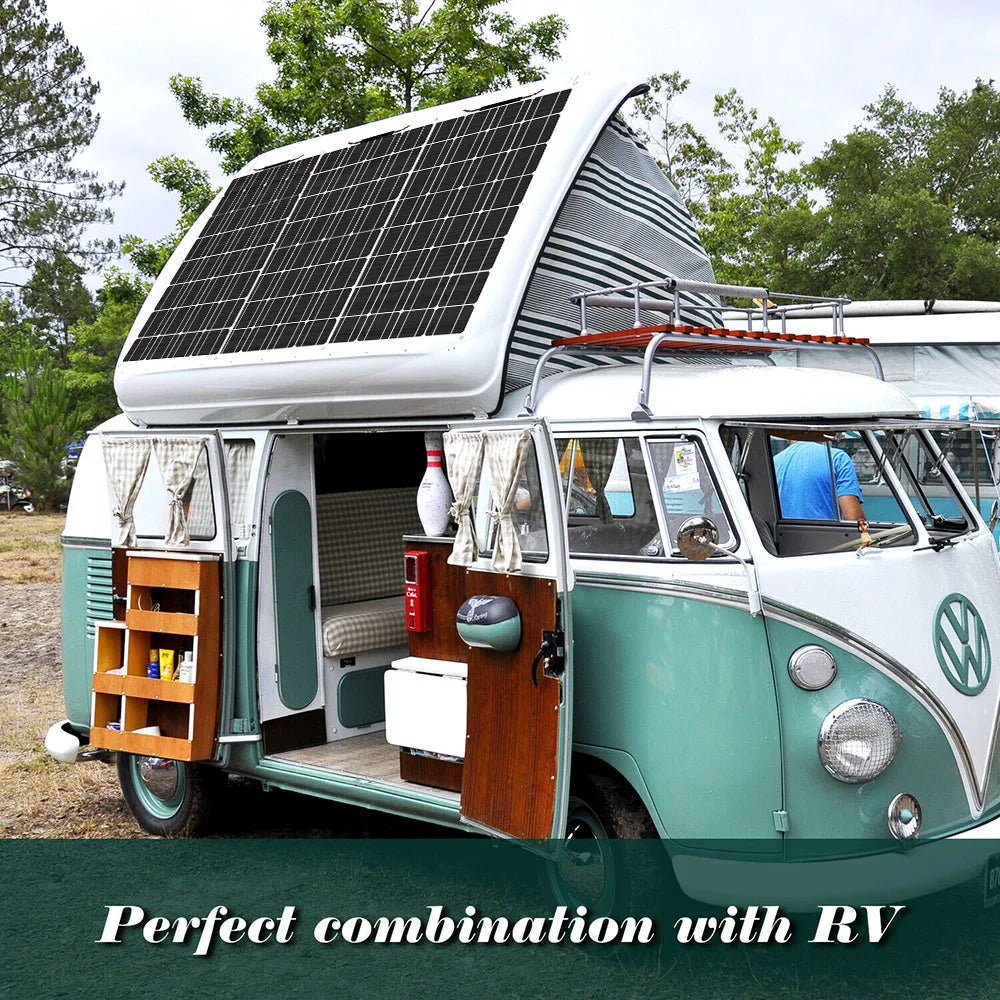 ASUNERGY RGN33-100A 100W 200W 300W 400W Flexible Waterproof Monocrystalline Solar Panel Kit 12V Camping Home Car Off-Grid System CE RoHS