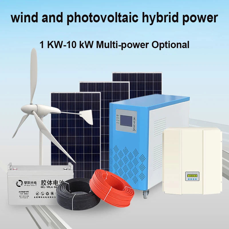 500w 1kw 3KW Wind Turbine Generator Lithium Battery Price List Storage Wind Solar Hybrid System Solution Price PRIME RJ SOLAR PH