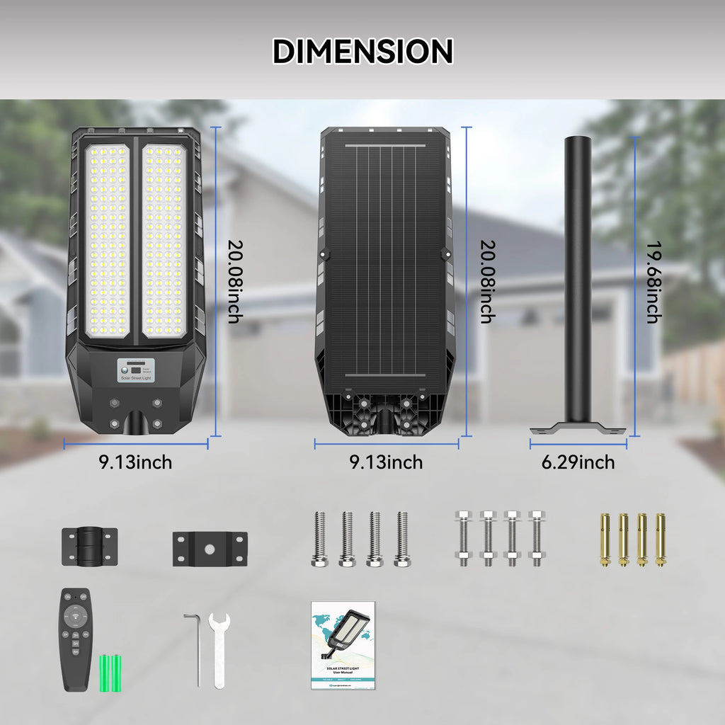 High Brightness Solar LED Street Light USA Warehouse Fast Delivery Intelligent Sensor Control for Parks Yard Remote Regions