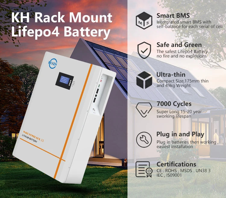 Power Wall Inverter Battery Solar 48v 51.2v 314ah 300ah 600ah Solar Panel Battery Lifepo4 Floor Lithium Ion Phosphate Batterie
