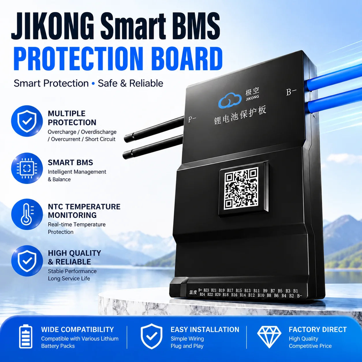 JK-BD6A20S12P Smart BMS 120A Active Balance Battery Management System 8S-20S LiFePO4 Lithium Battery JK BMS