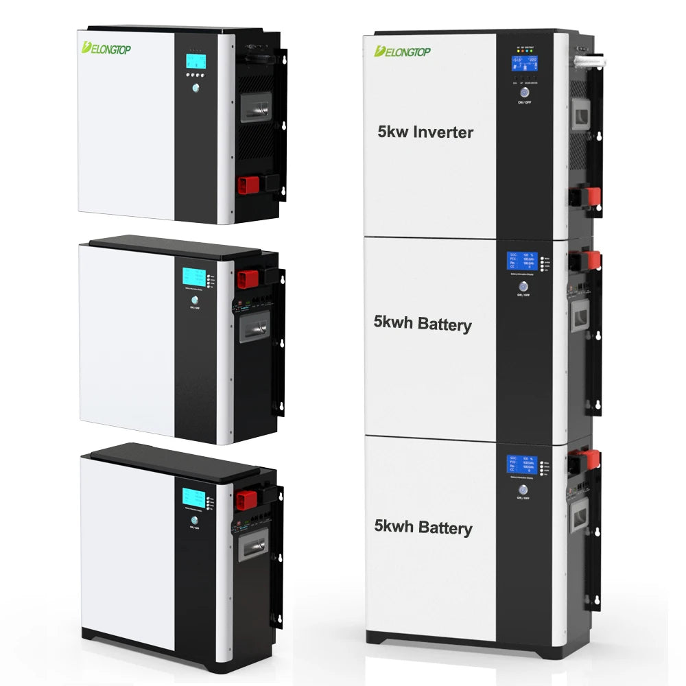 EU Stock Battery Wall Mounted BYD 48V 100Ah 5Kwh 10Kwh 15Kwh Battery Pack All in One Inverter and Battery for Solar Panel System