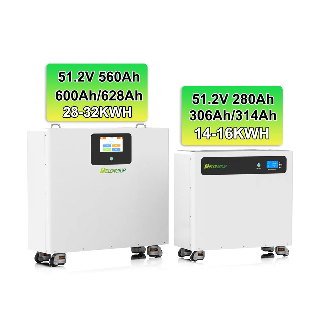 Delong Factory 30KWh 6000 Cycles 600AH Vertical Moveable LiFePO4 51.2V 16S Bolted Battery Pack Home Energy Storage MPPT 10 Year PRIME RJ SOLAR PH