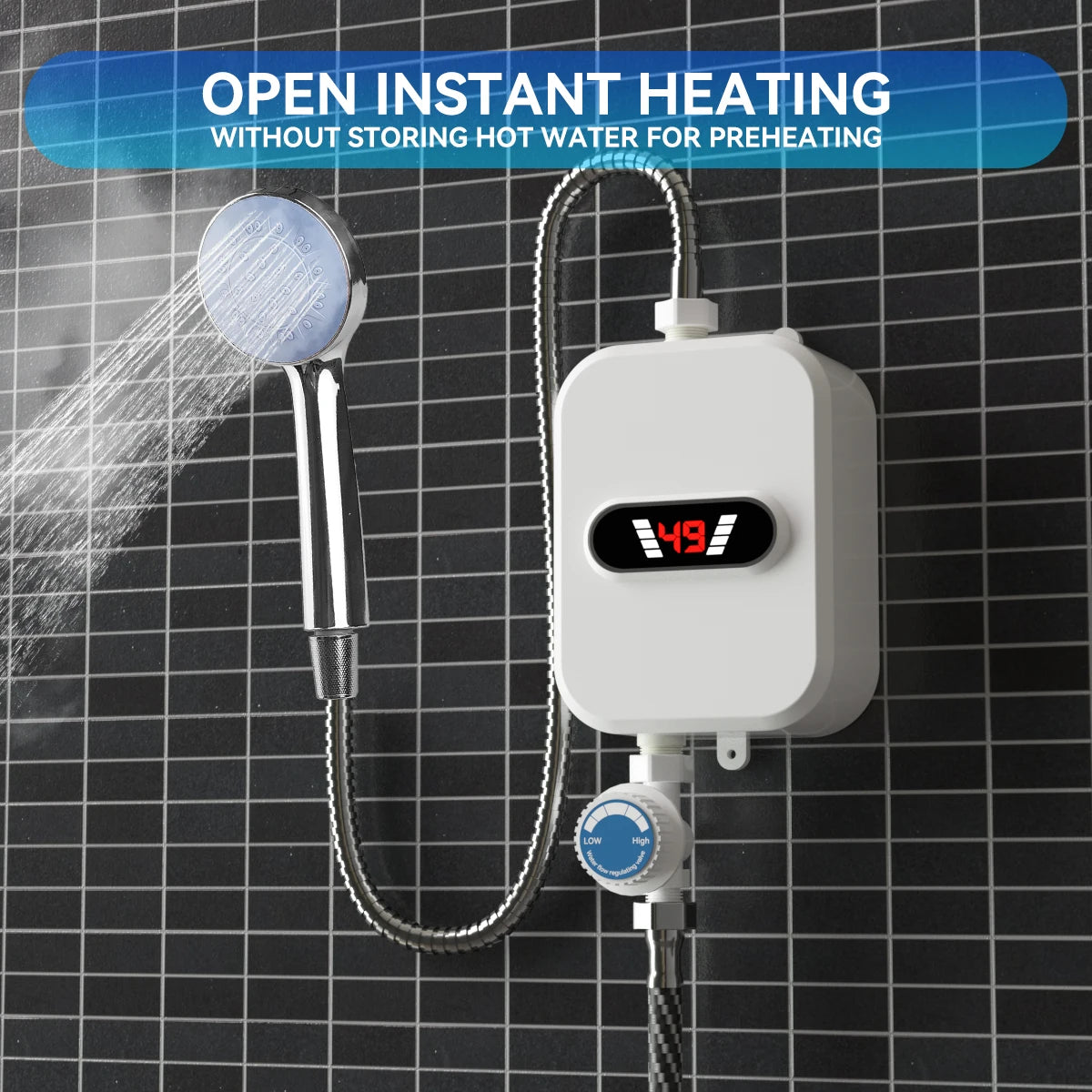 Mini Instant Electric Tankless Water Heater Instantaneous Hot Water Fast Heating Shower Bathroom Kitchen EU Plug PRIME RJ SOLAR PH