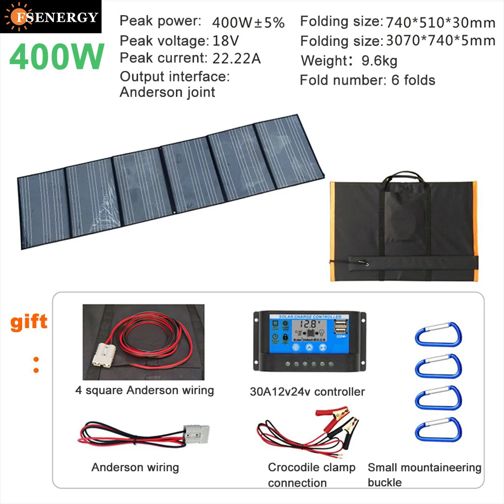 Foldable 400W 350W 200W USB Solar Panel Charr High Conversion Single Crystal Chip OEM Power PERC Type 60W Single Mono Crystal