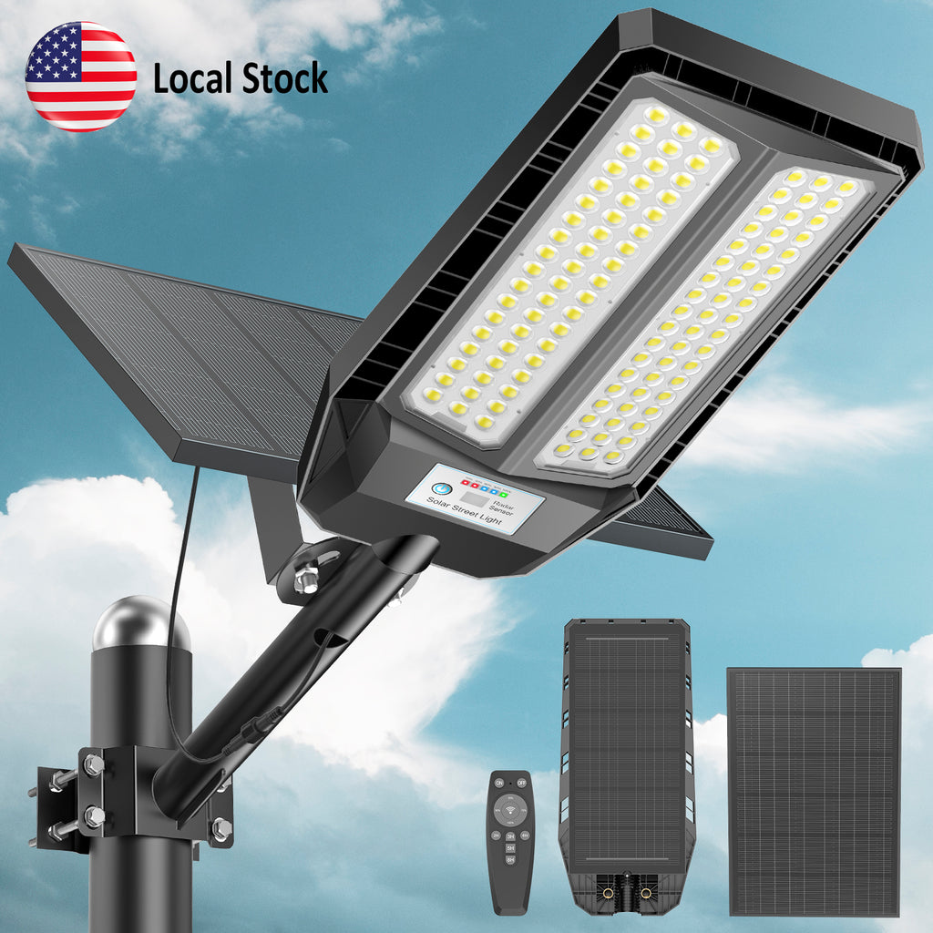 HYKENTE TW002C Solar LED Street Light High Brightness Smart Control Roads Parks Rural Area RoHS CE 3-Year Warranty US Local Stock
