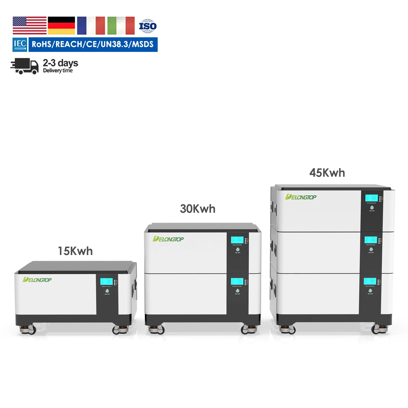 EU Warehouse Rack-Mounted Home Solar Energy System 48V Lithium Battery Pack Lifepo4 48v 100Ah 200ah 300ah 51.2v 5KWH 10kwh 15kwh