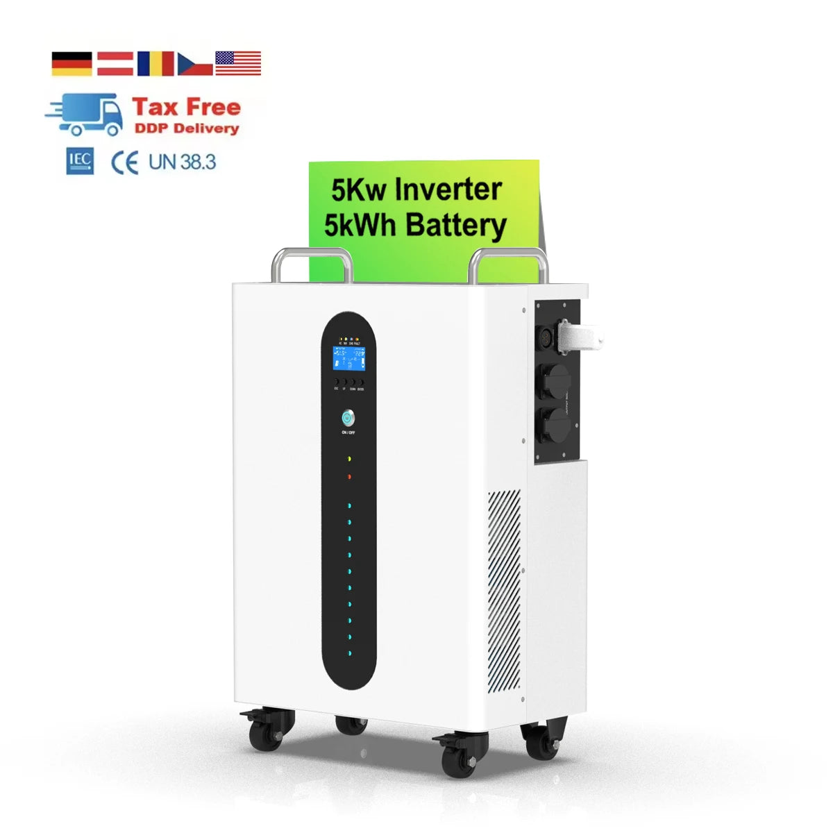 Delong New Power Station 15KWH Lithium Ion LiFePO4 Battery with 220V 5000W AC Outlet Play and Plug Solar Home Generator