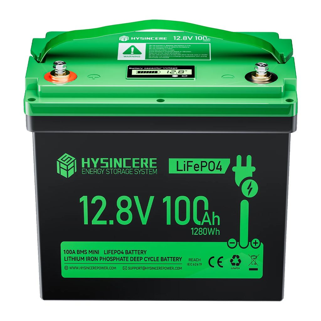 HYSINCERE Two Sets of 12.8V 100Ah Mini Lithium Ion Phosphate Batteries Are Suitable for Ships,Camping,Vs,Etc