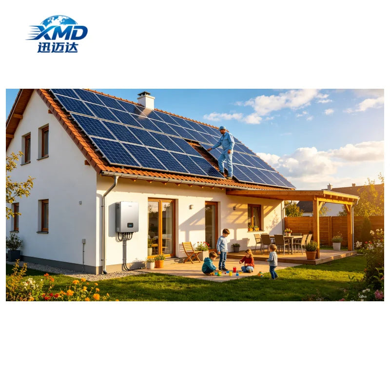 Complete Set 5KW-70KW MPPT Controller Pure Sine Wave Lithium Ion Monocrystalline Silicon Solar Energy Grid Hybrid Home System