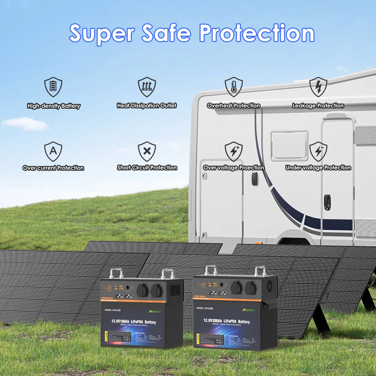 Solar Panel AC DC Charging Power Bank 220V 1000W Lithium LiFePO4 Battery Power Station Built 200AH 230AH 280AH 314AH 12V Battery PRIME RJ SOLAR PH