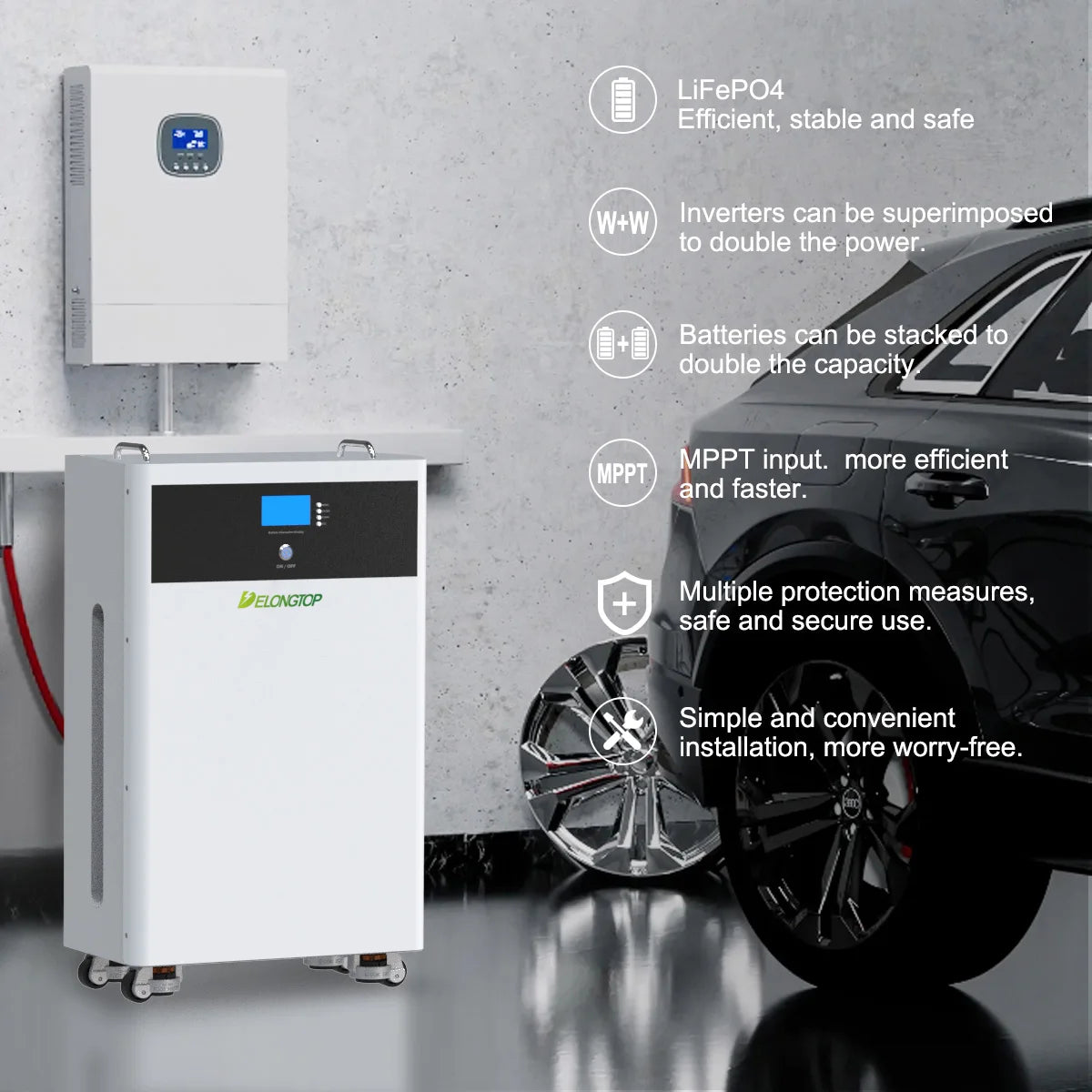 DELONGTOP Price 15KWH 16KWH Movable Home Energy Storage Battery 48V 51.2V 300AH 314AH Solar Inverter Lithium Battery