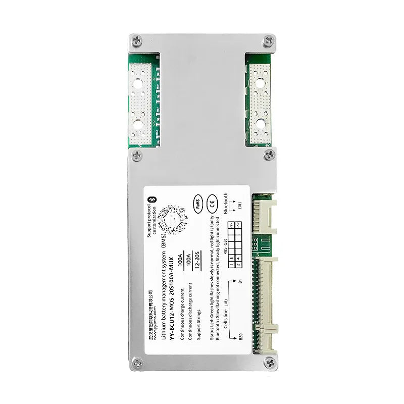 Customized Protocol 20S 100A Smart BMS Battery Management System for Motorcycle Lifepo4 Ternary Li-ion Battery Pack Yanyang