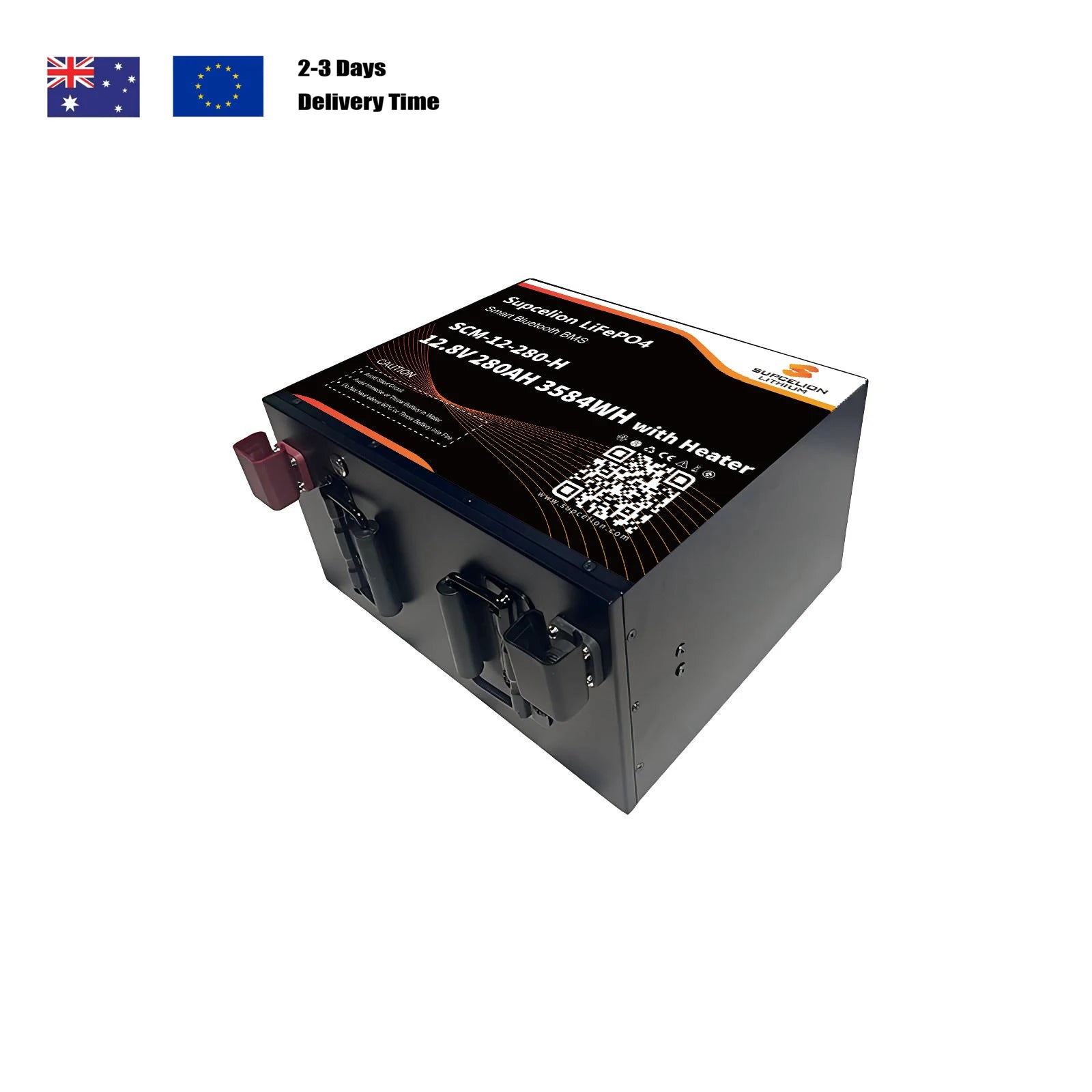 12V 280Ah LiFePO4 Battery with Bluetooth&BMS, Heated Metal Case for RV&Solar Battery-EU Warehouse France & Poland, 5Y Warranty