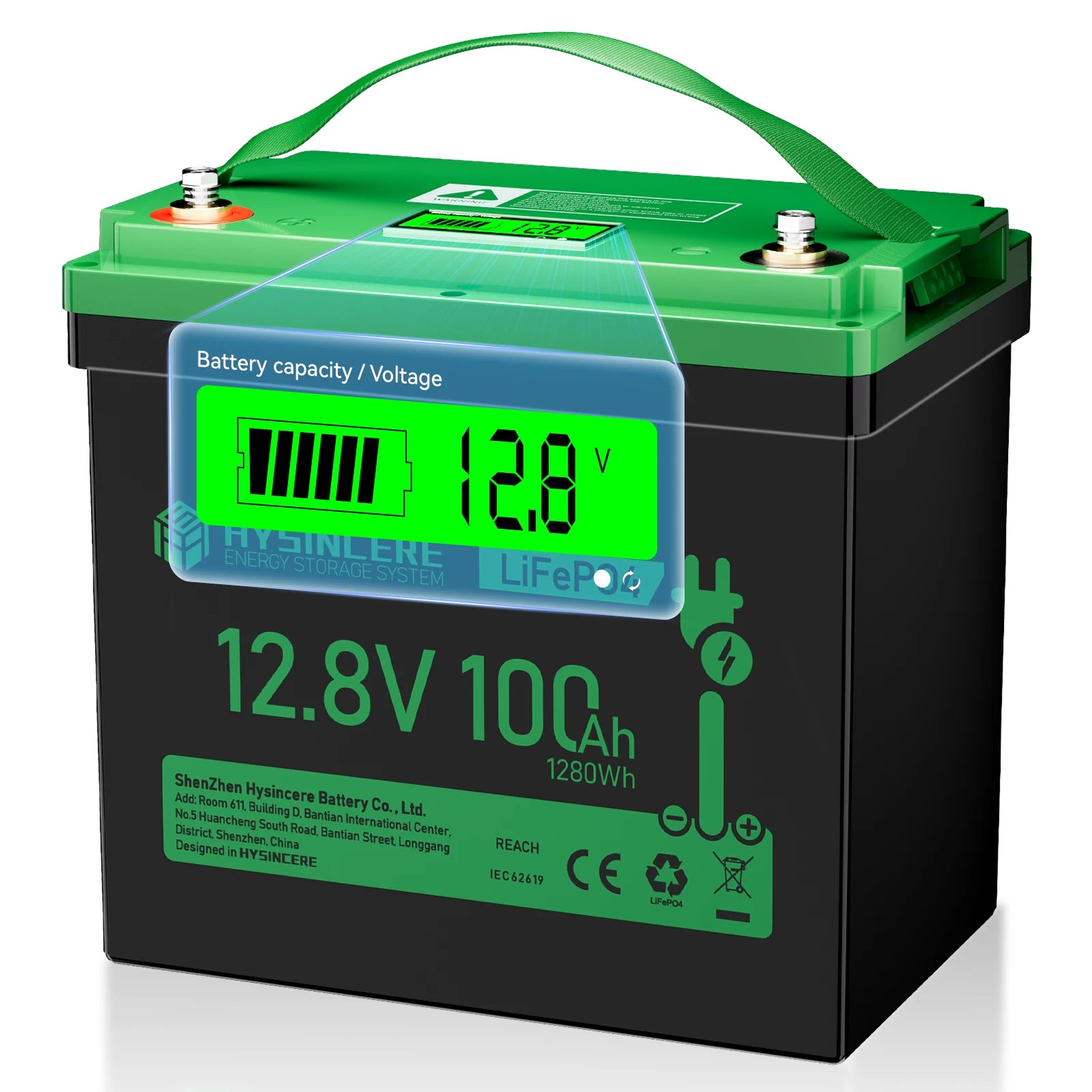 Mini Battery Pack 12.8V 100Ah 6000 Cycles Lithium Battery for RV Trolling Motor Yacht Camping