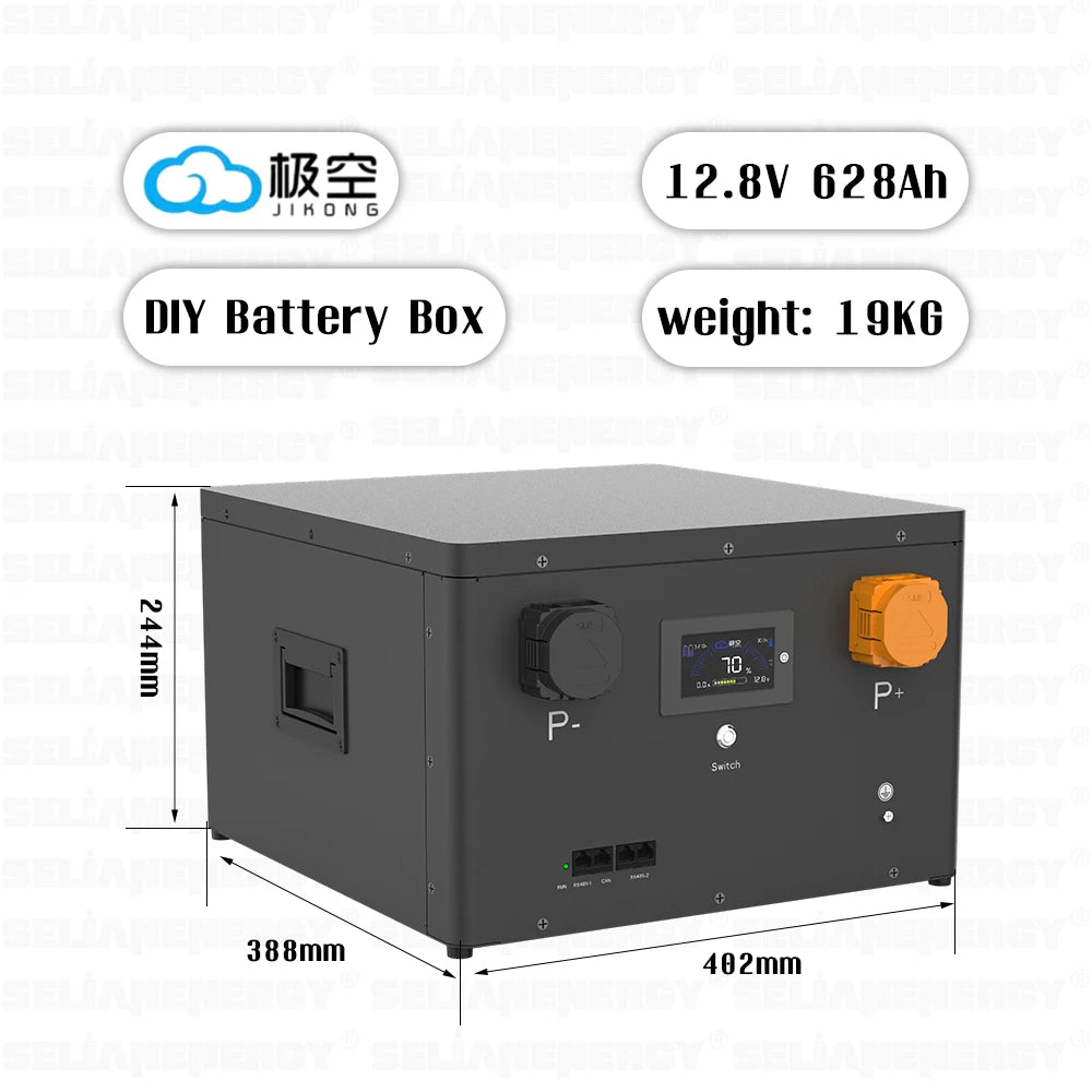 EU Stock MB56 4S 12V 628Ah 8kWh LiFePO4 Battery DIY Kit with JK 16S 300A Smart BMS for EVE MB56 Cells Power Storage Box