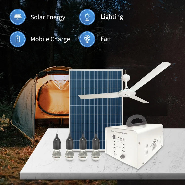 Solar Energy Powered Solar System Portable Suitcase Solar Panel Kit Home Inbuilt Battery Solar Generator Metal