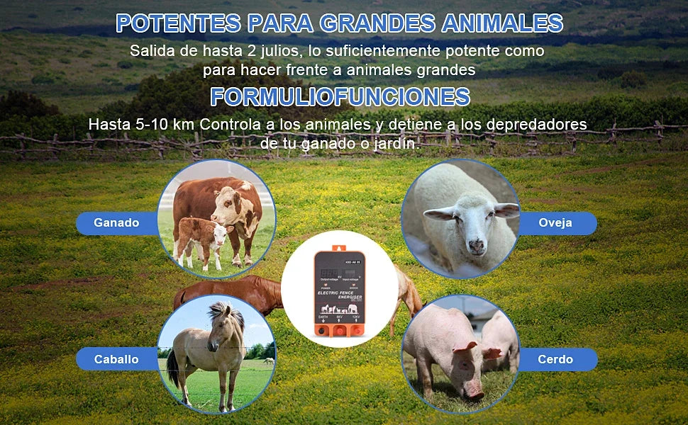 10 KM Fence Charger Electric Fence Energizer for Livestock
