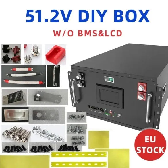 JKESS 48V 51.2V 280Ah 314Ah 15kWh LiFePO4 Battery Box 6U DIY Kit JK BMS Screen EU Stock