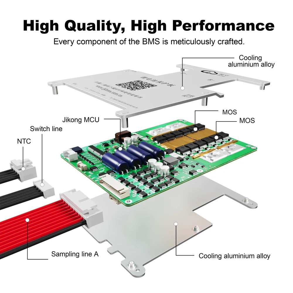 JK BMS 4S-8S BMS 8S 24V Lifepo4 200A Smart Active BMS for Lifepo4/Li-ion/LTO JK BMS 200A