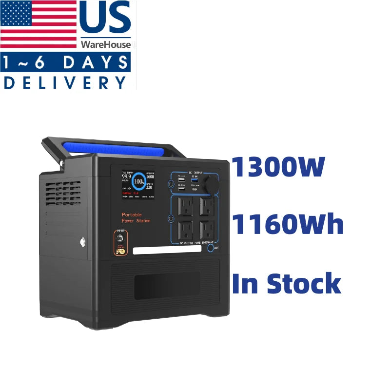 Seetek USA Warehouse 1300W Travel Power Banks Power Station Charger Solar Generator Portable Power Station