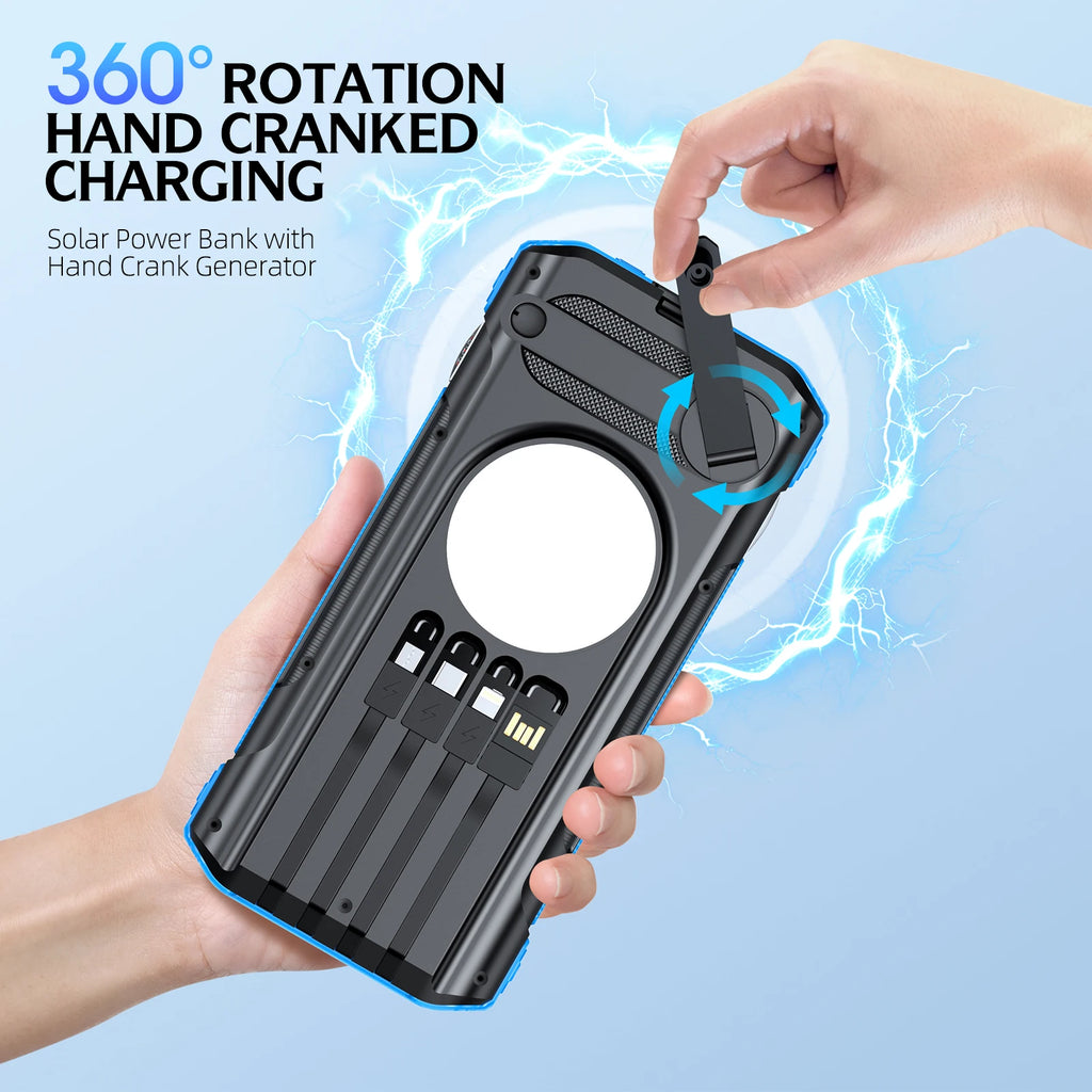 2026 Power Bank with Solar Charger 30000mah Fast Charging PD22.5W Built in Cables Compass Temperature Display PRIME RJ SOLAR PH
