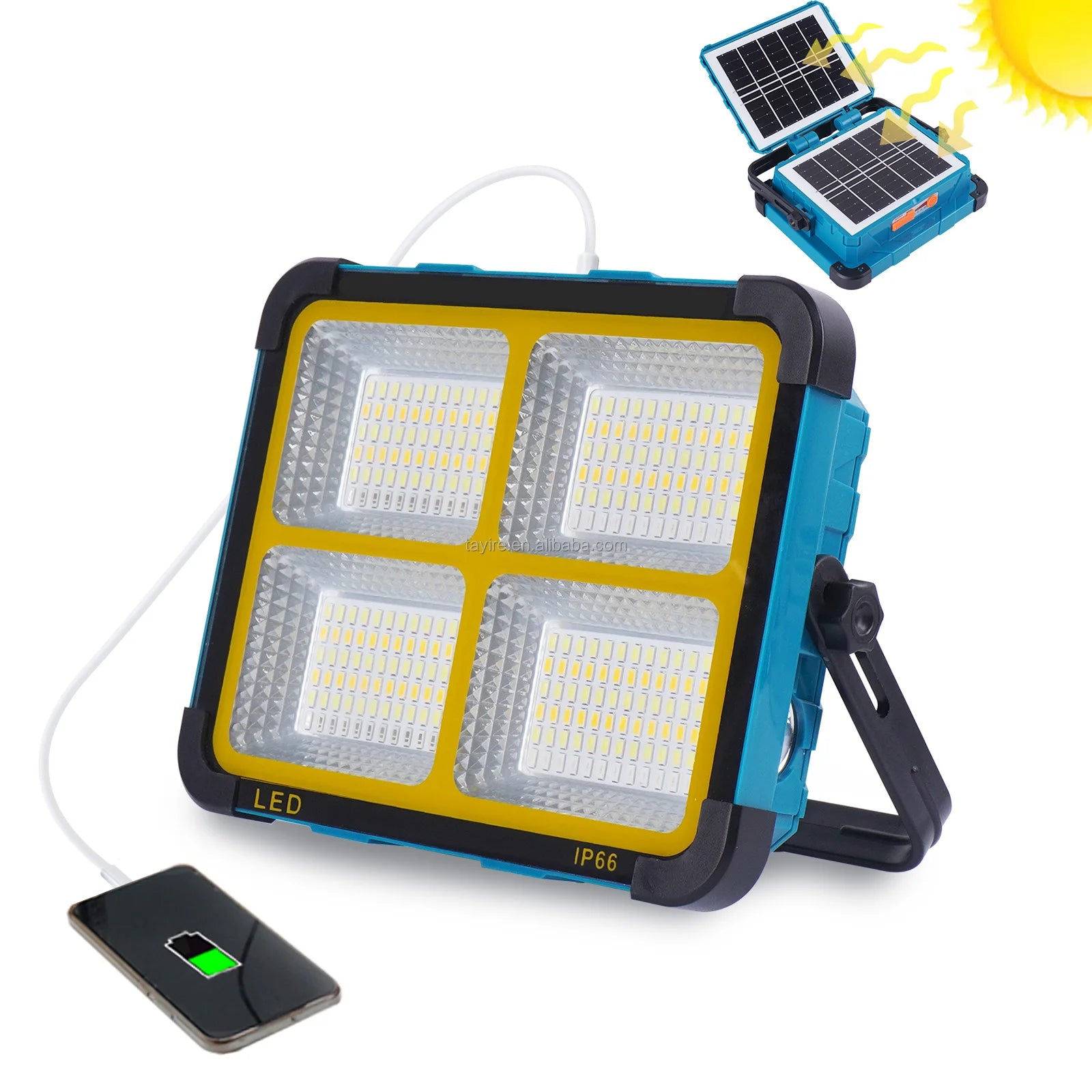 Outdoor Led Solar Floodlight Energy Saving 5 Modes Lamp Germany Warehouse Stock Hiking Camping Fishing Garden Emergency Light