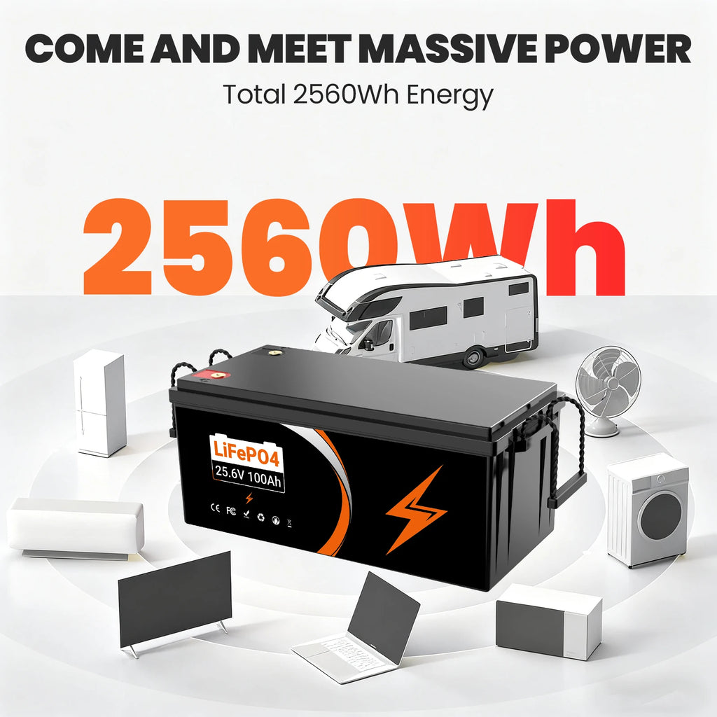 EU 25.6v 100ah Home Storage Lithium Battery for Boats Electric Forklifts
