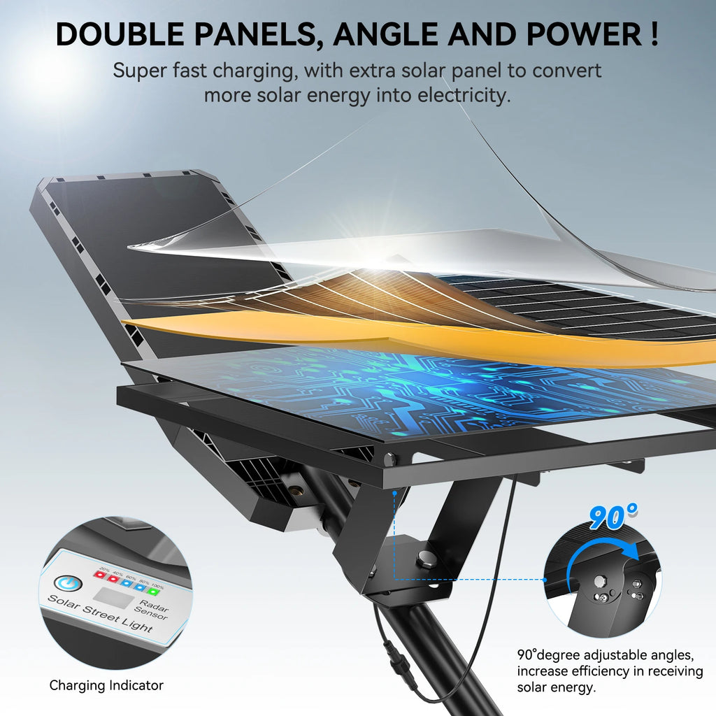 Solar LED Street Light US Local Stock Fast Shipping 3 Year Warranty High Brightness Smart Control for Roads Parks and Rural Area