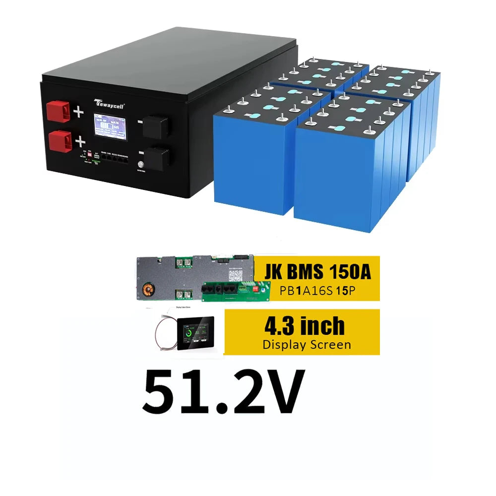 Jikong Smart BMS JK-PB1A16S15PV19 4.3 Inch LCD Display 16s 48V 150A Li-Ion/Lifepo4 Battery Pack with Bluetooth & RS485 PRIME RJ SOLAR PH