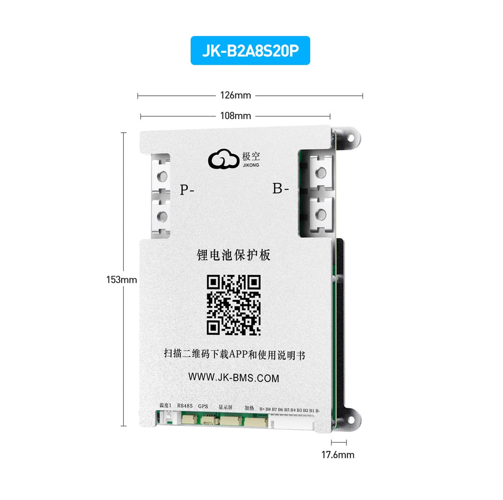 JK-BD6A17S6P JIKONG Active Balanced 17S 20S 24S Smart 200A Lifepo4 Li-Ion Lto Battery BMS PCB CE/FCC/RoHS Certified Power/