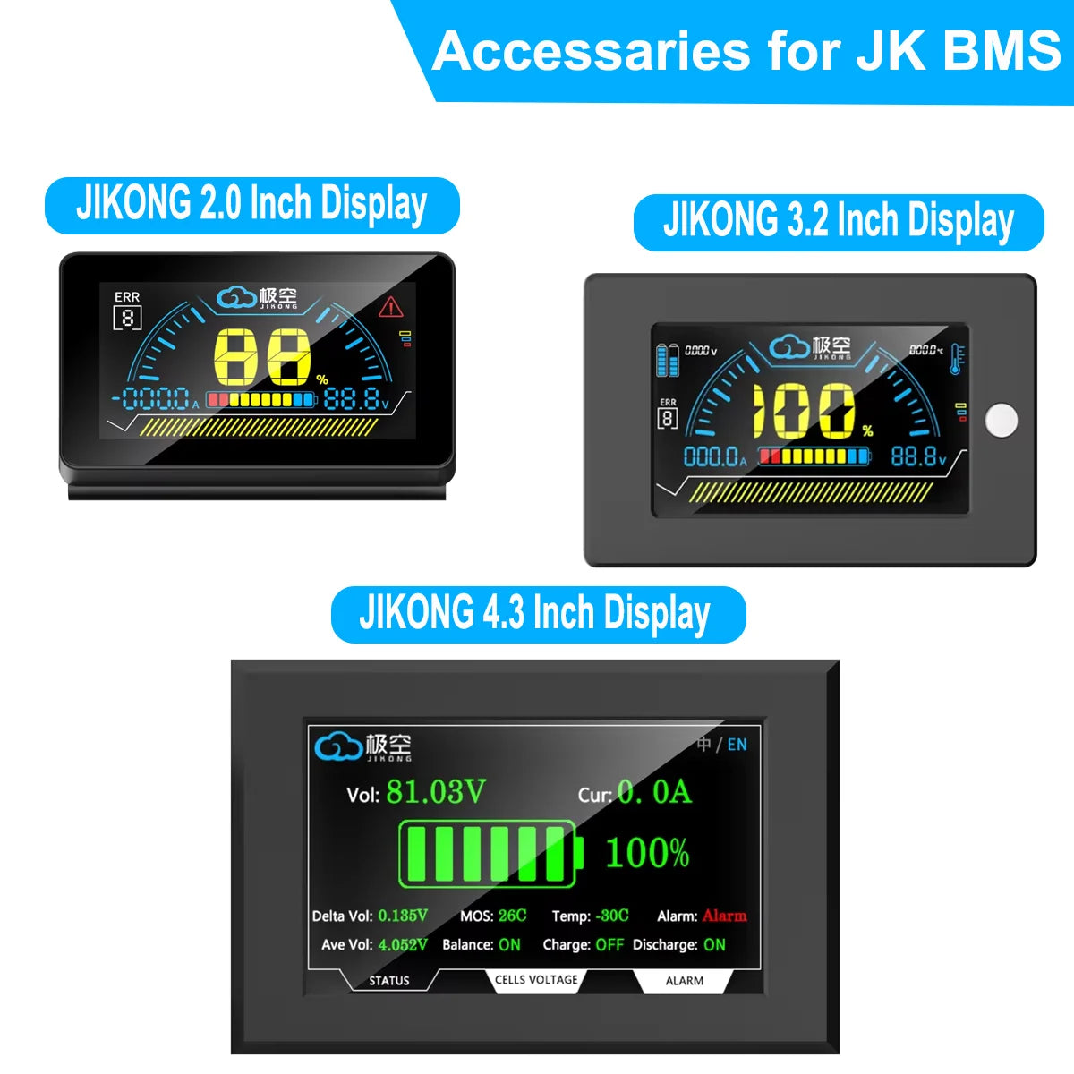 JK BMS 4.3 LCD Display Power Switch Inverter JIKONG BMS V19 Touch Screen Accessories PCBA Product Category JK BMS V19