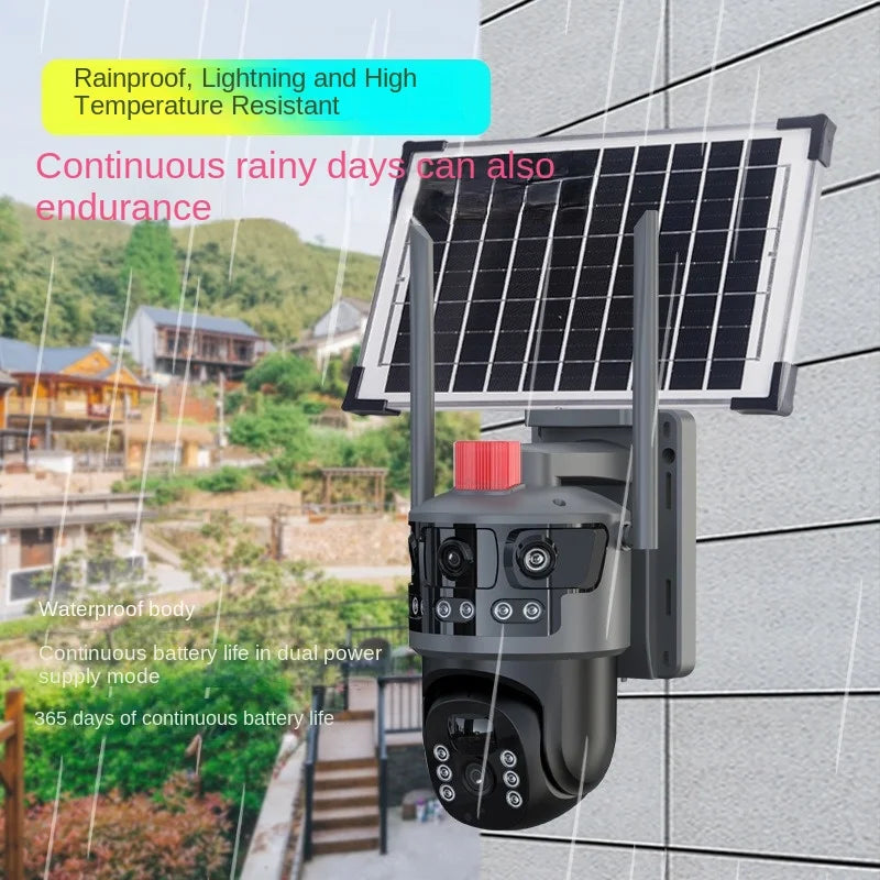 BAITIAN 4/6MP Ultra HD Home Security Camera Solar-Powered 360-Degree Rotatable Wi-Fi/4G Remote Access CMOS Sensor Cloud Storage