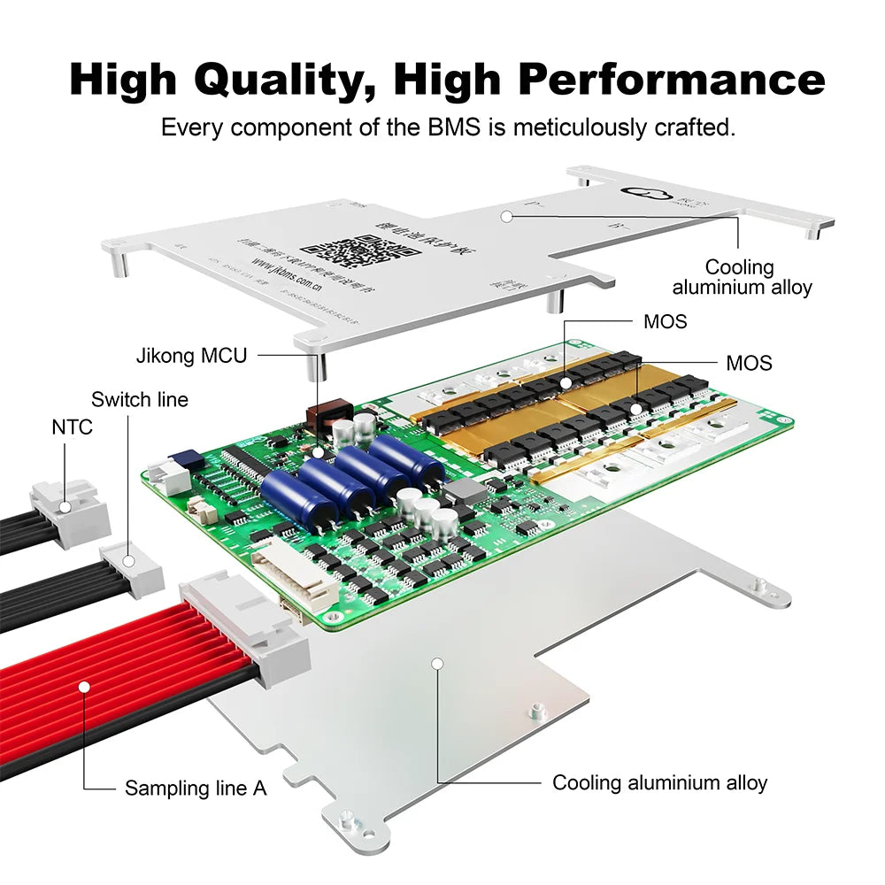JIKONG 8-24S BMS JK Smart BMS with 2A Active Balance Current Li-Ion Lto Battery Pack BMS Lifepo4 24S 72V