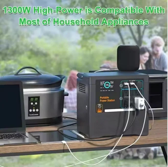 Seetek USA Warehouse 1300W Power Station Portable Lithium Battery Rechargeable Emergency Solar Generator DC Power Source