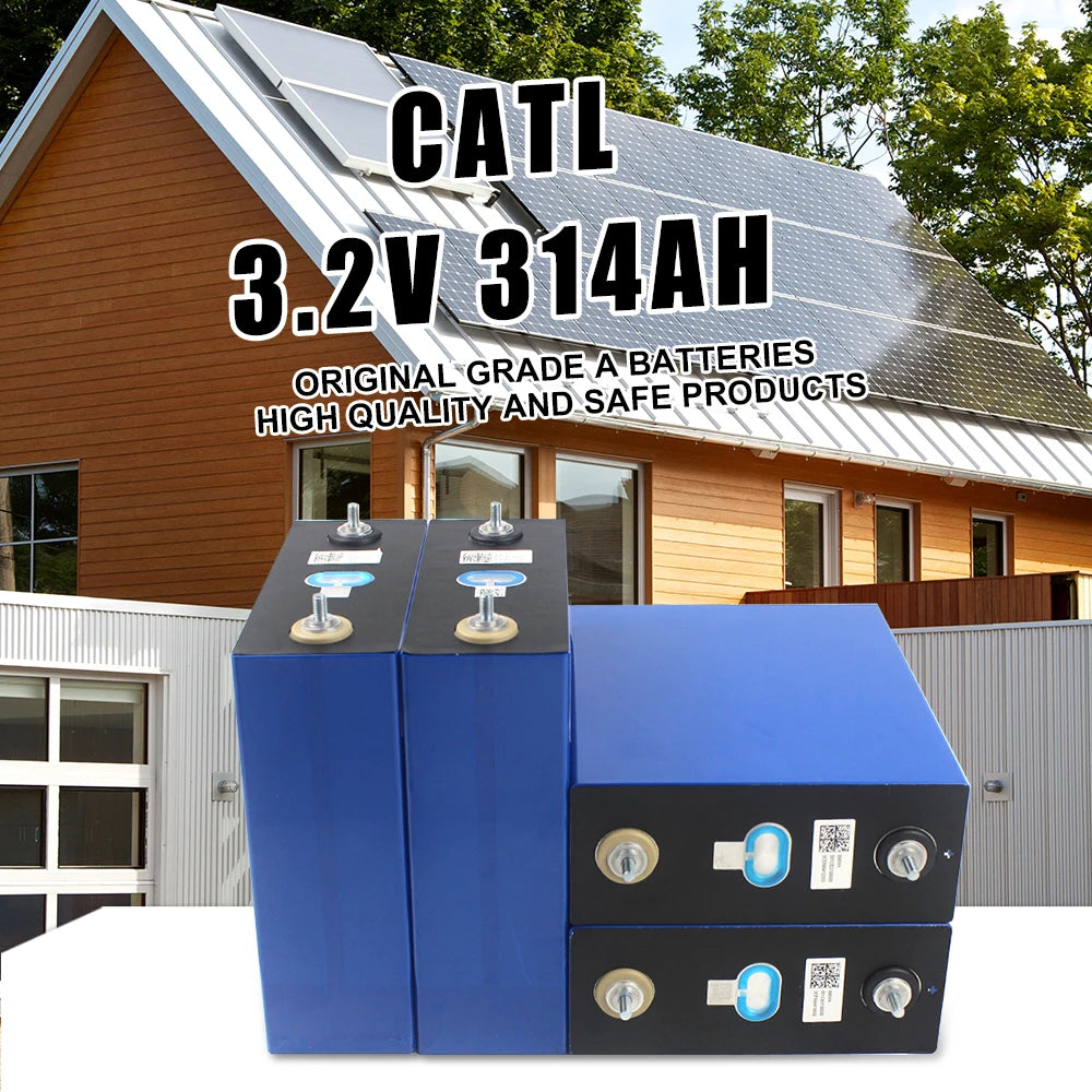 4-16 PCS CATL 3.2V 314Ah Grade A Lifepo4 Lithium Battery Cell 8000 Cycle Lithium Battery Cell Prismatic For Boats Car EU Stock PRIME RJ SOLAR PH