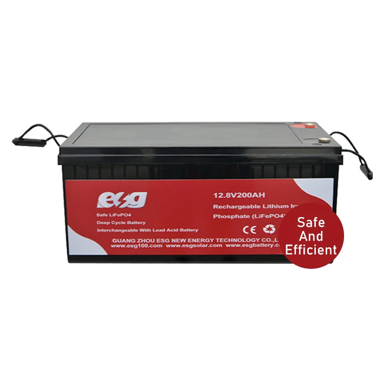 ESG 12V/24V LiFePO4 Battery 100-200Ah in ABS Case with Smart BMS for Solar and Telecom Backup