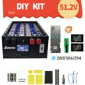 China EU Stock Sineve DIY Kit 48V LiFePO4 Energy Storage Battery Pack with LCD Display 10-11kWh 16S 230A JK BMS Customized Racks